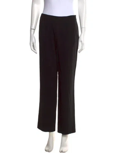 Pre-owned Escada Virgin Wool Wide Leg Pants In Black