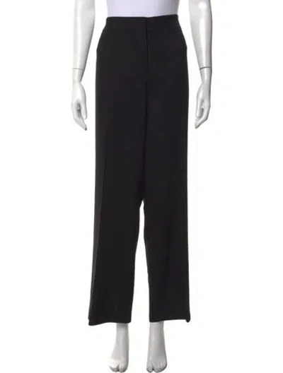 Pre-owned Escada Virgin Wool Wide Leg Pants In Black