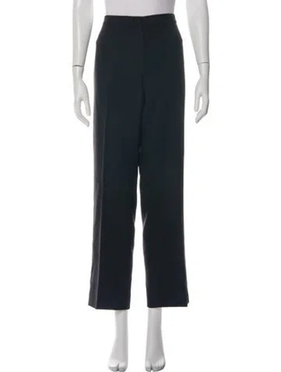 Pre-owned Escada Virgin Wool Wide Leg Pants In Black