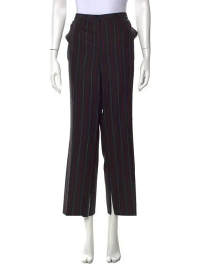 Pre-owned Escada Virgin Wool Wide Leg Pants In Black