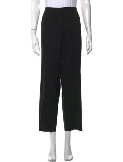 Pre-owned Escada Virgin Wool Wide Leg Pants In Black