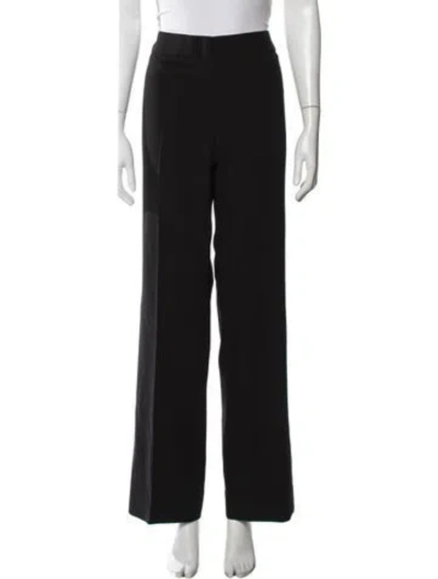 Pre-owned Escada Virgin Wool Wide Leg Pants In Black