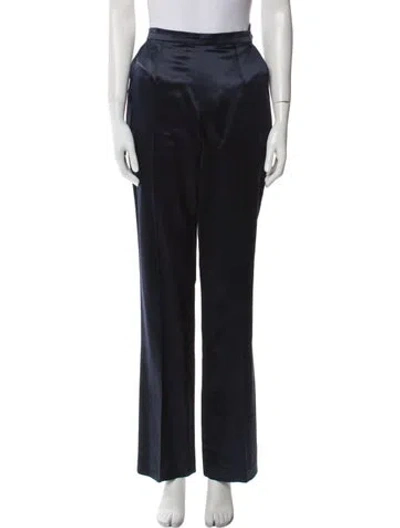 Pre-owned Escada Virgin Wool Wide Leg Pants In Blue
