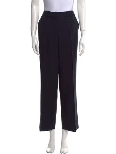 Pre-owned Escada Virgin Wool Wide Leg Pants In Blue