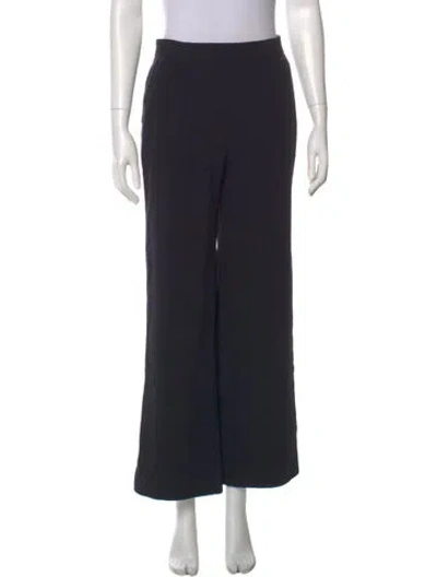 Pre-owned Escada Virgin Wool Wide Leg Pants In Blue