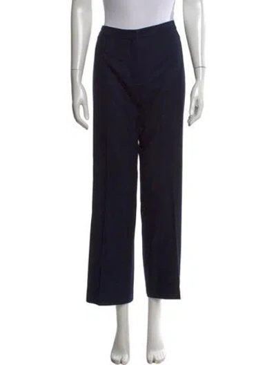 Pre-owned Escada Virgin Wool Wide Leg Pants In Blue