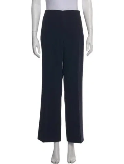 Pre-owned Escada Virgin Wool Wide Leg Pants In Blue