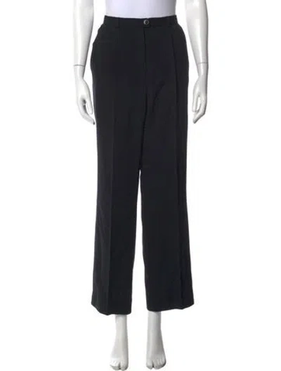Pre-owned Escada Virgin Wool Wide Leg Pants In Blue