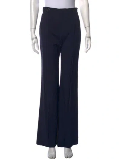 Pre-owned Escada Virgin Wool Wide Leg Pants In Blue