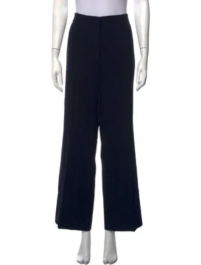 Pre-owned Escada Virgin Wool Wide Leg Pants In Blue