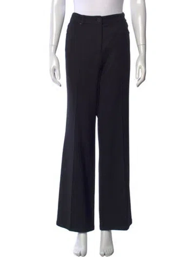 Pre-owned Escada Virgin Wool Wide Leg Pants In Blue
