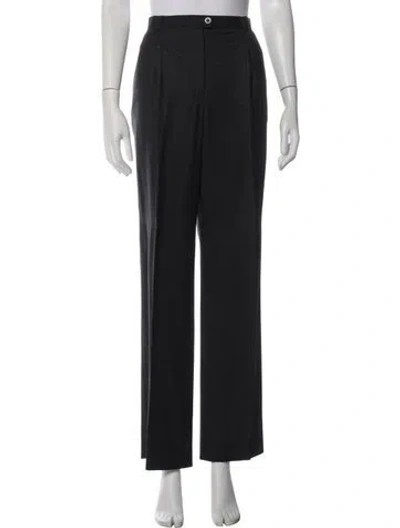 Pre-owned Escada Virgin Wool Wide Leg Pants In Blue