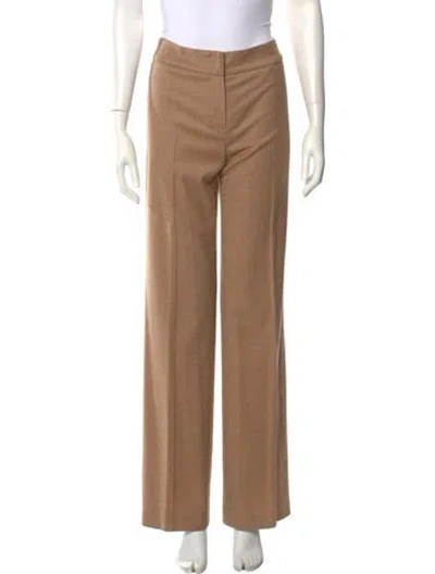 Pre-owned Escada Virgin Wool Wide Leg Pants In Brown