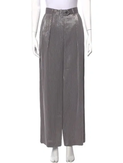 Pre-owned Escada Virgin Wool Wide Leg Pants In Gray