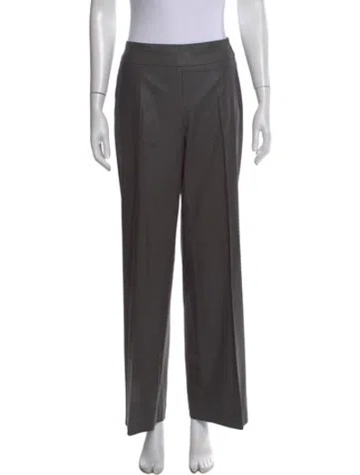 Pre-owned Escada Virgin Wool Wide Leg Pants In Gray