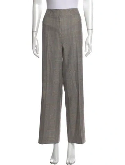 Pre-owned Escada Virgin Wool Wide Leg Pants In Gray