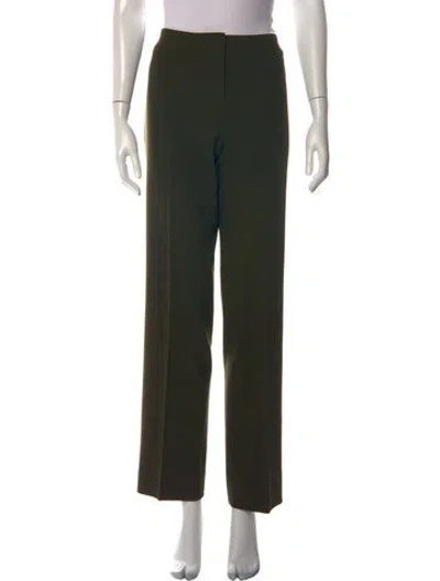 Pre-owned Escada Virgin Wool Wide Leg Pants In Green