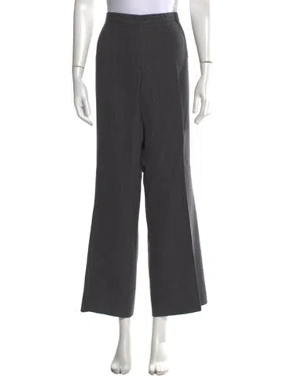 Pre-owned Escada Virgin Wool Wide Leg Pants In Grey