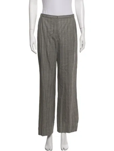 Pre-owned Escada Virgin Wool Wide Leg Pants In Grey