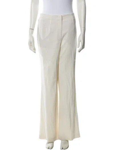 Pre-owned Escada Virgin Wool Wide Leg Pants In Neutral