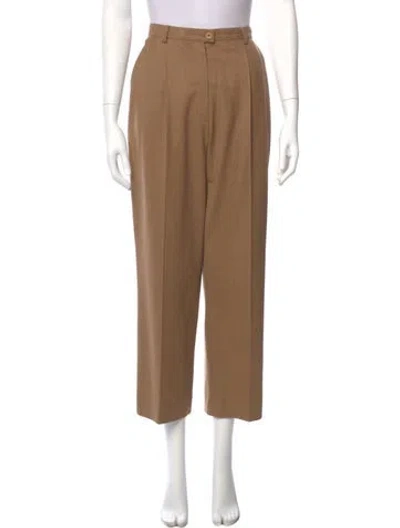 Pre-owned Escada Virgin Wool Wide Leg Pants In Neutral