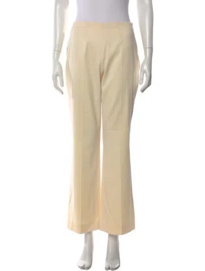 Pre-owned Escada Virgin Wool Wide Leg Pants In Neutral