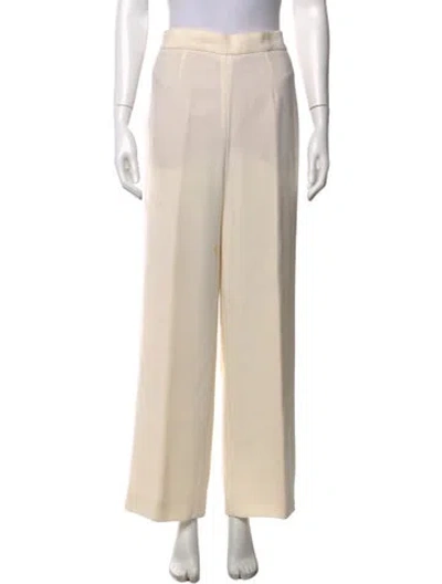 Pre-owned Escada Virgin Wool Wide Leg Pants In Neutral