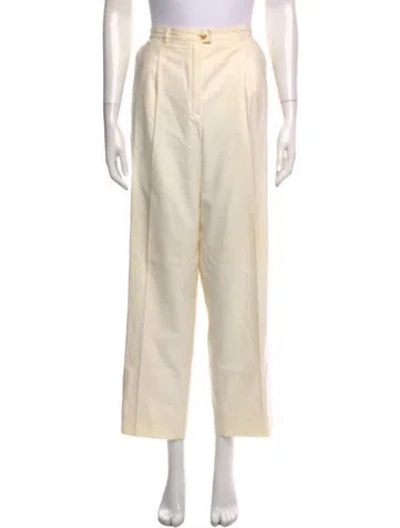 Pre-owned Escada Virgin Wool Wide Leg Pants In Neutral