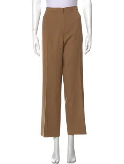 Pre-owned Escada Virgin Wool Wide Leg Pants In Neutral