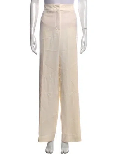 Pre-owned Escada Virgin Wool Wide Leg Pants In Neutrals