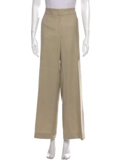 Pre-owned Escada Virgin Wool Wide Leg Pants In Neutrals