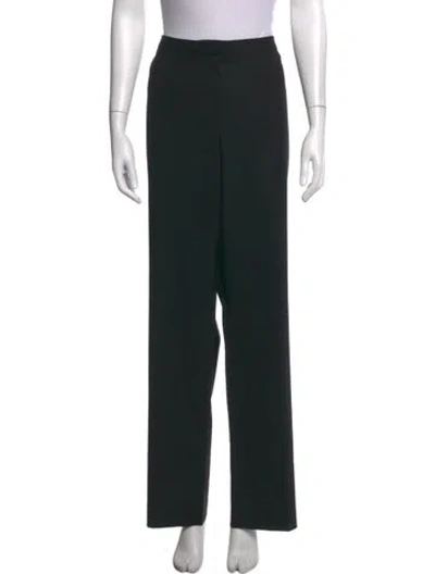 Pre-owned Escada Virgin Wool Wide Leg Pants W/ Tags In Black