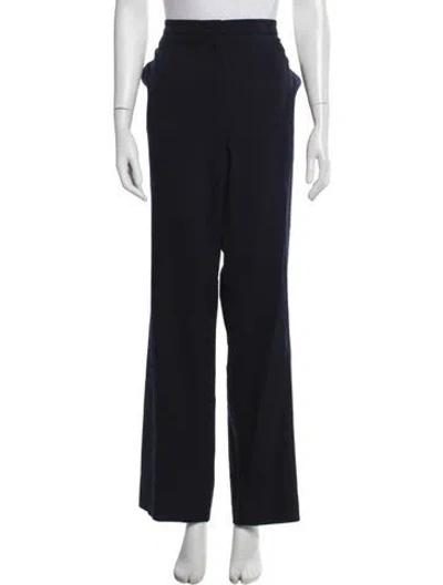 Pre-owned Escada Virgin Wool Wide Leg Pants W/ Tags In Blue