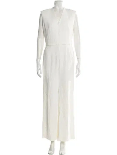 Pre-owned Escada V-neck Jumpsuit In Neutral