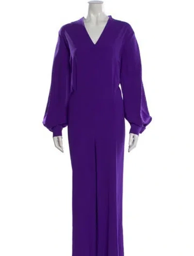 Pre-owned Escada V-neck Jumpsuit In Purple