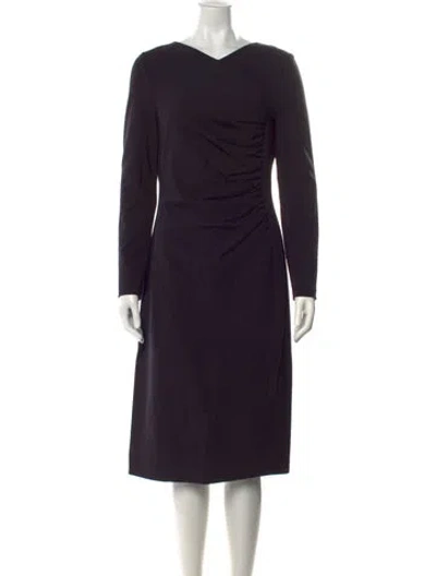 Pre-owned Escada V-neck Knee-length Dress In Black