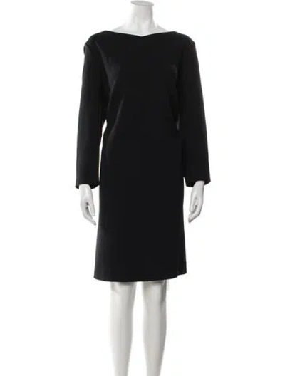 Pre-owned Escada V-neck Knee-length Dress In Blue