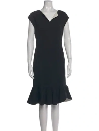 Pre-owned Escada V-neck Knee-length Dress In Multi