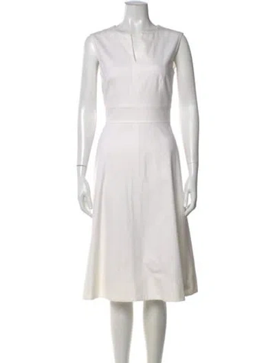 Pre-owned Escada V-neck Knee-length Dress In Neutral