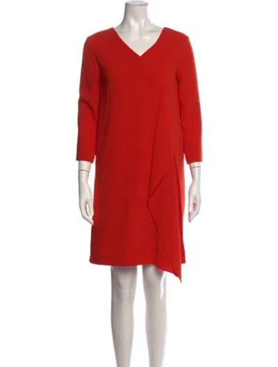 Pre-owned Escada V-neck Mini Dress In Orange