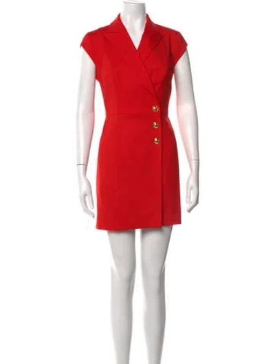 Pre-owned Escada V-neck Mini Dress In Red
