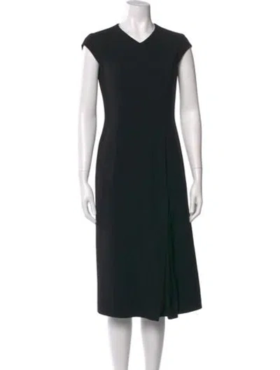 Pre-owned Escada V-neck Short Sleeve Top In Black