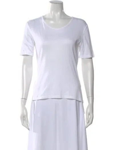 Pre-owned Escada V-neck Short Sleeve T-shirt In Blue
