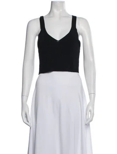 Pre-owned Escada V-neck Sleeveless Crop Top In Black
