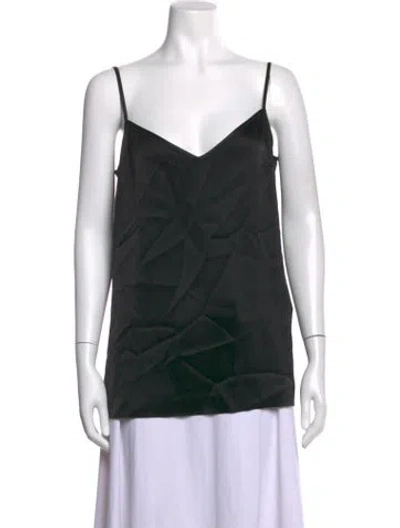 Pre-owned Escada V-neck Sleeveless Top In Black