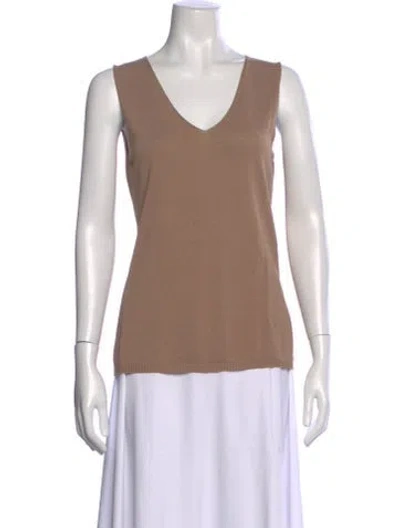 Pre-owned Escada V-neck Sleeveless Top In Neutral