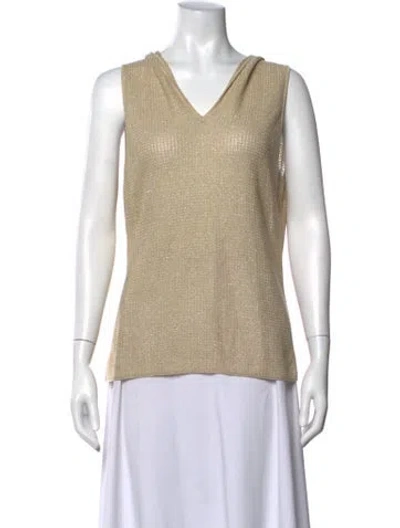 Pre-owned Escada V-neck Sleeveless Top In Neutral
