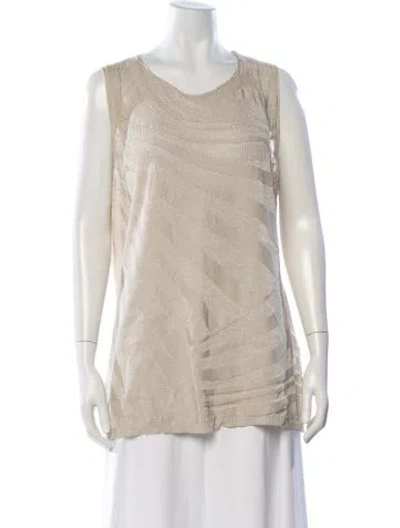 Pre-owned Escada V-neck Sleeveless Top In Neutral