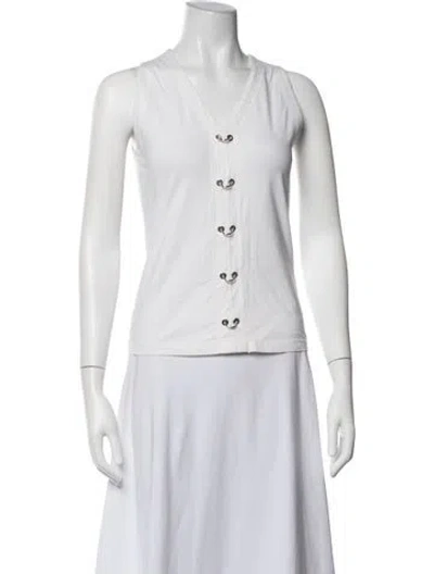Pre-owned Escada V-neck Sleeveless Top In Neutrals