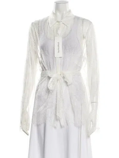 Pre-owned Escada V-neck Sleeveless Tunic In White